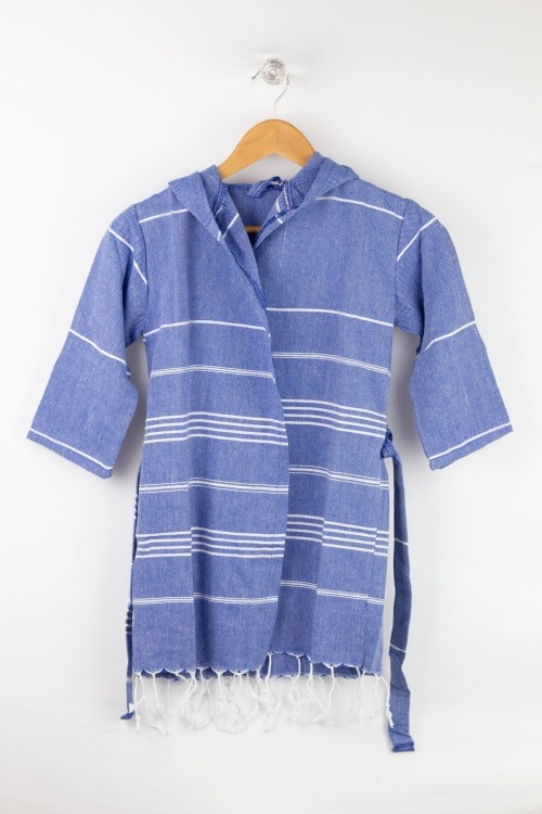 Bross Çocuk Mavi Bornoz %100 pamuk peştemal Mavi